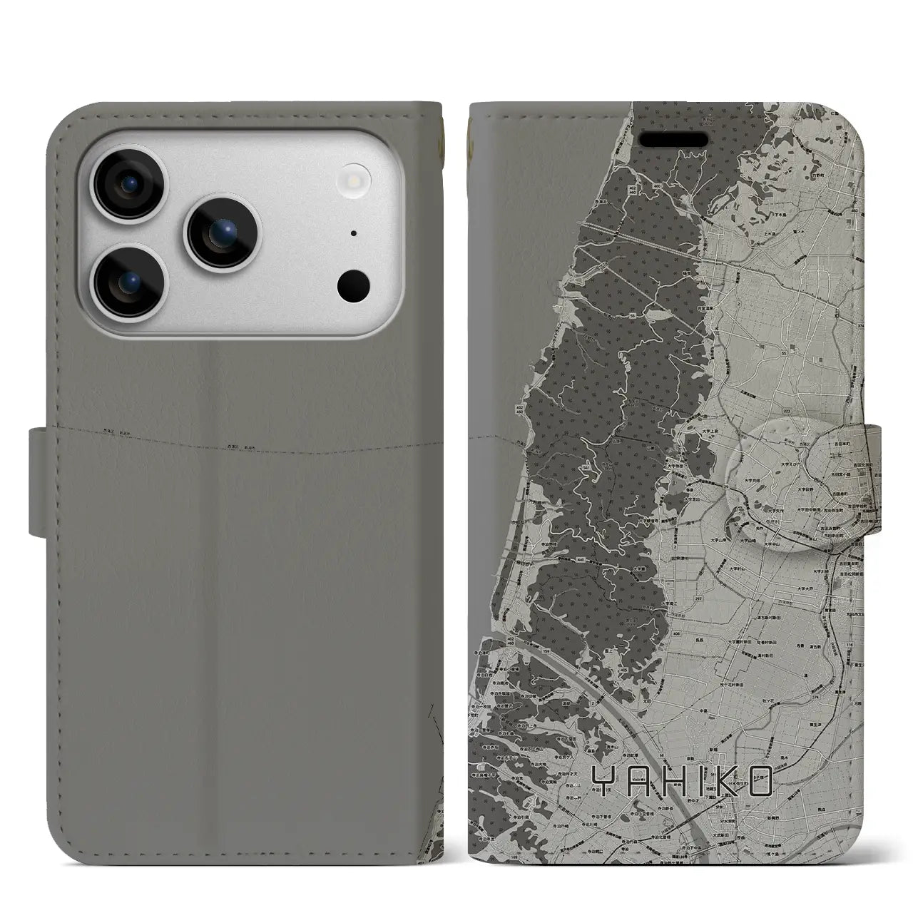 【弥彦(新潟県)】地図柄iPhoneケース(手帳タイプ)