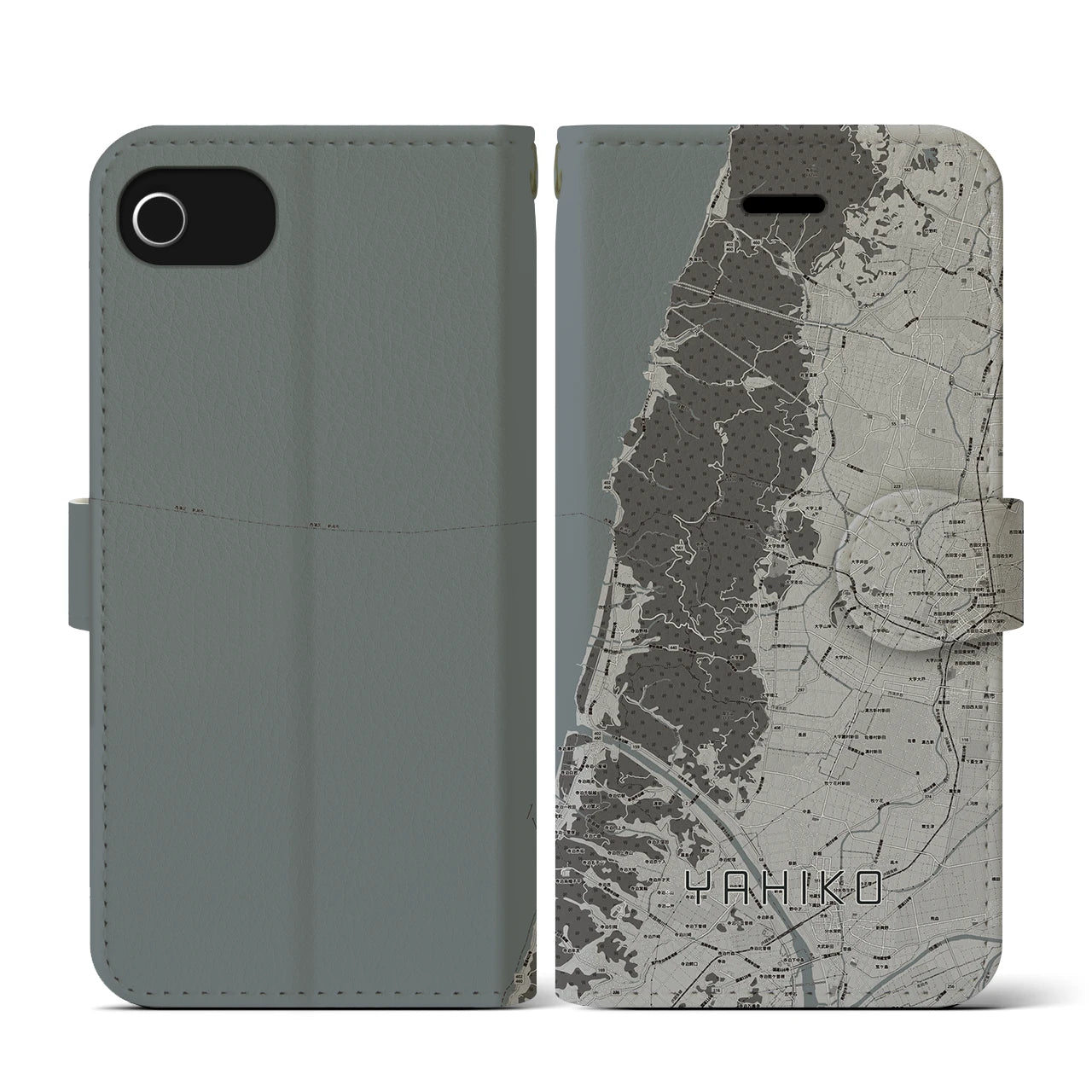 【弥彦(新潟県)】地図柄iPhoneケース(手帳タイプ)