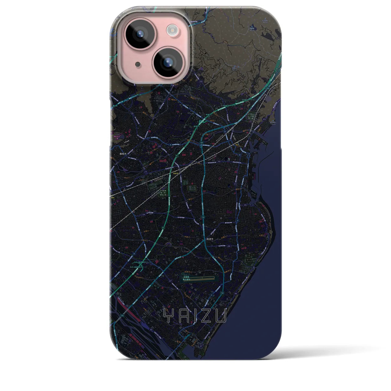 【焼津(静岡県)】地図柄iPhoneケース(バックカバータイプ)
