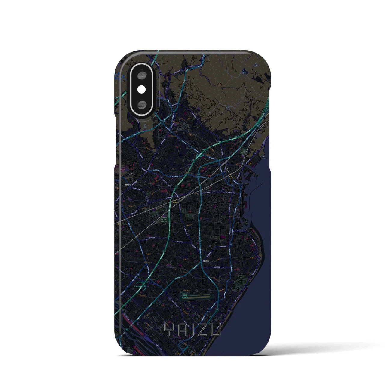 【焼津(静岡県)】地図柄iPhoneケース(バックカバータイプ)