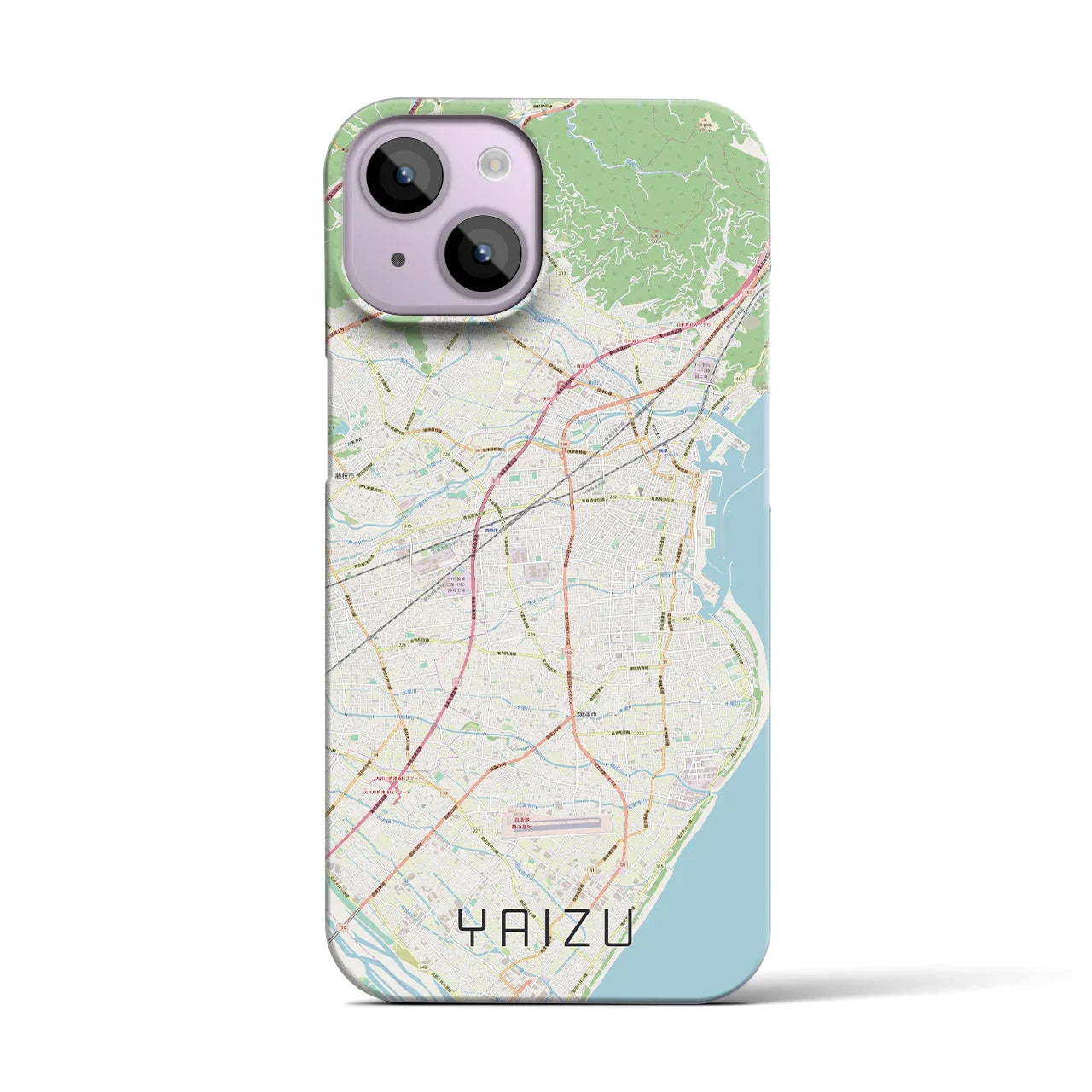 【焼津(静岡県)】地図柄iPhoneケース(バックカバータイプ)