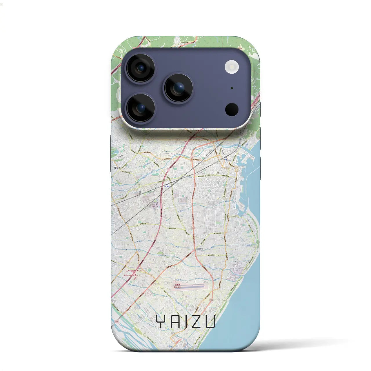 【焼津(静岡県)】地図柄iPhoneケース(バックカバータイプ)ブラック・iPhone 17 Pro Max 用