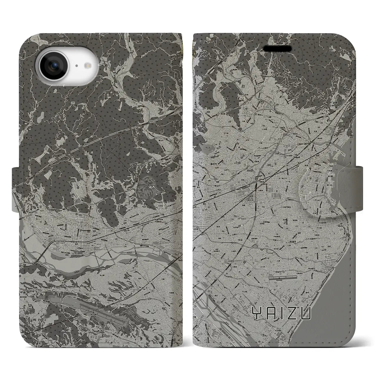 【焼津(静岡県)】地図柄iPhoneケース(手帳タイプ)