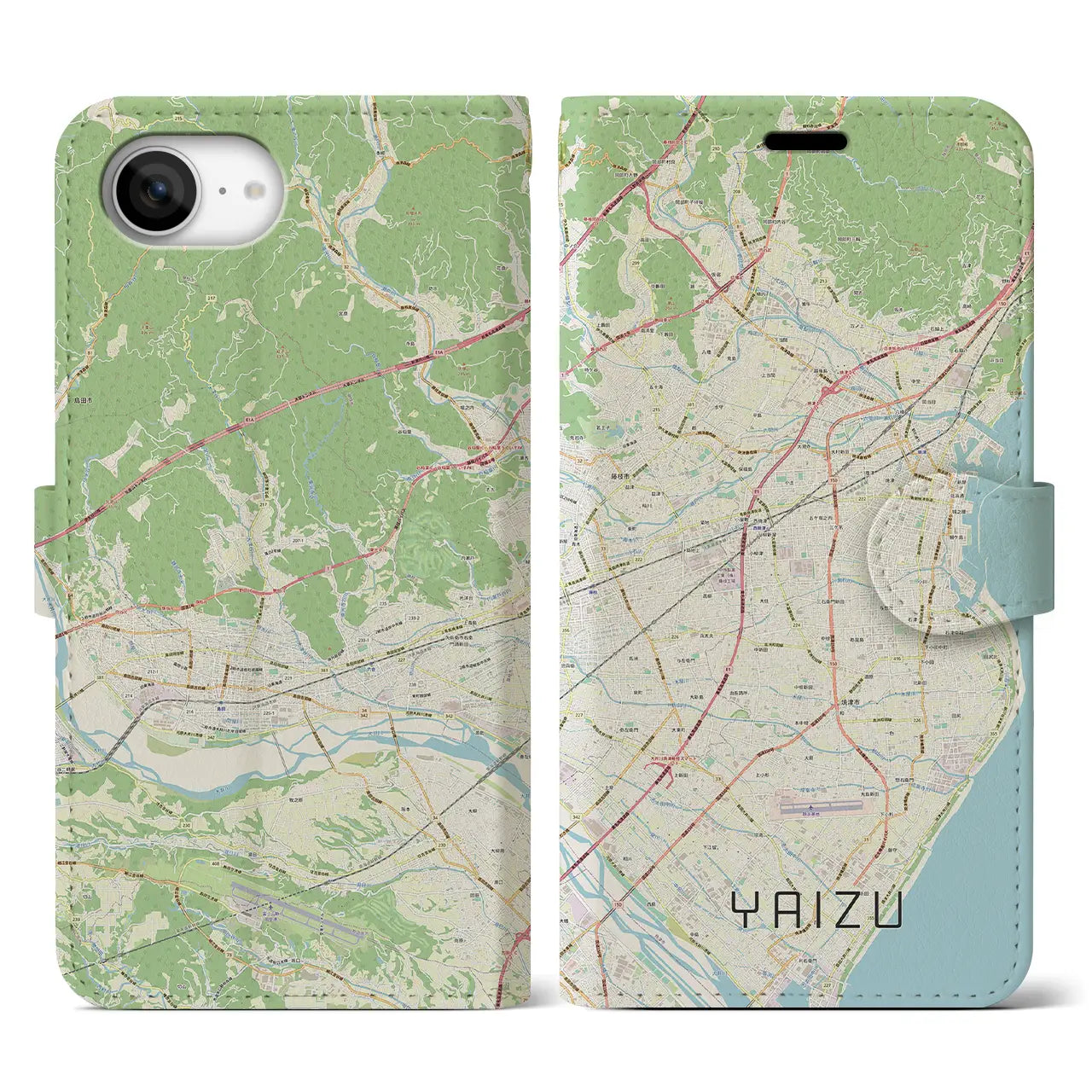 【焼津(静岡県)】地図柄iPhoneケース(手帳タイプ)