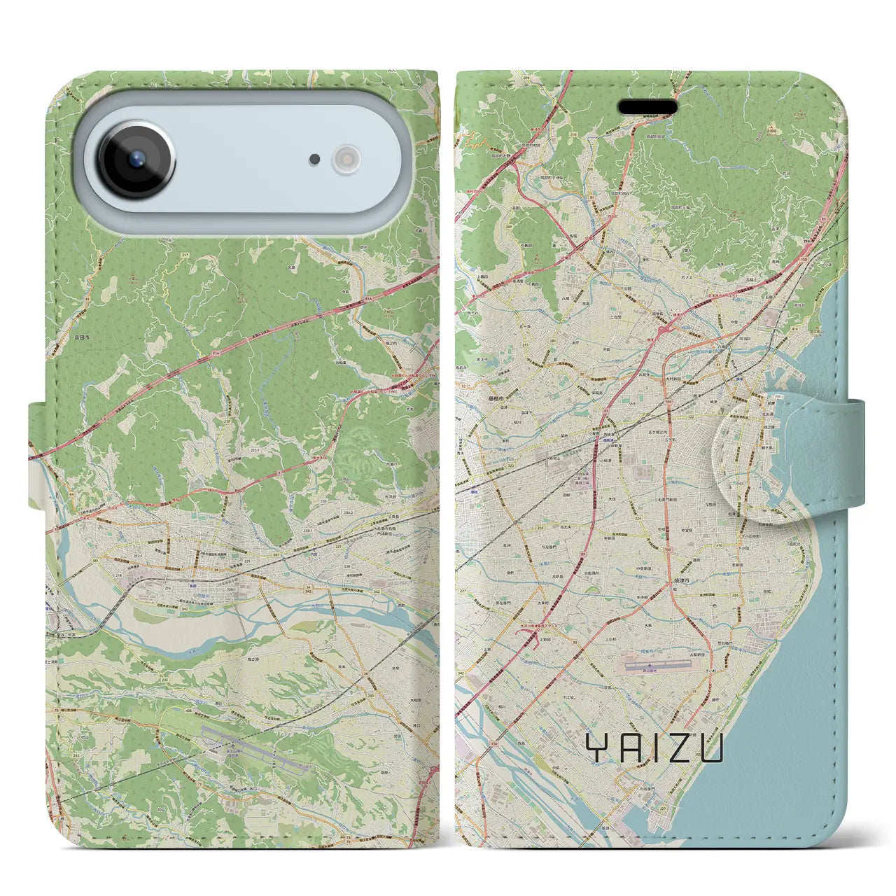 【焼津(静岡県)】地図柄iPhoneケース(手帳タイプ)