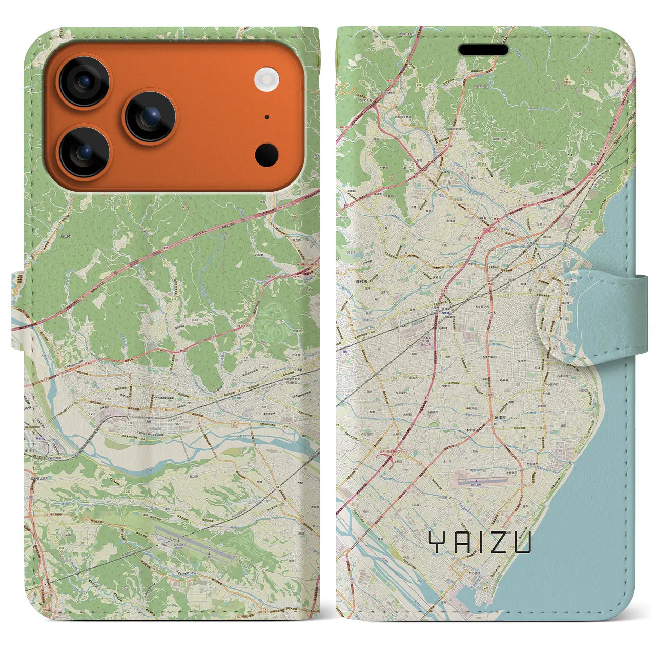 【焼津(静岡県)】地図柄iPhoneケース(手帳タイプ)