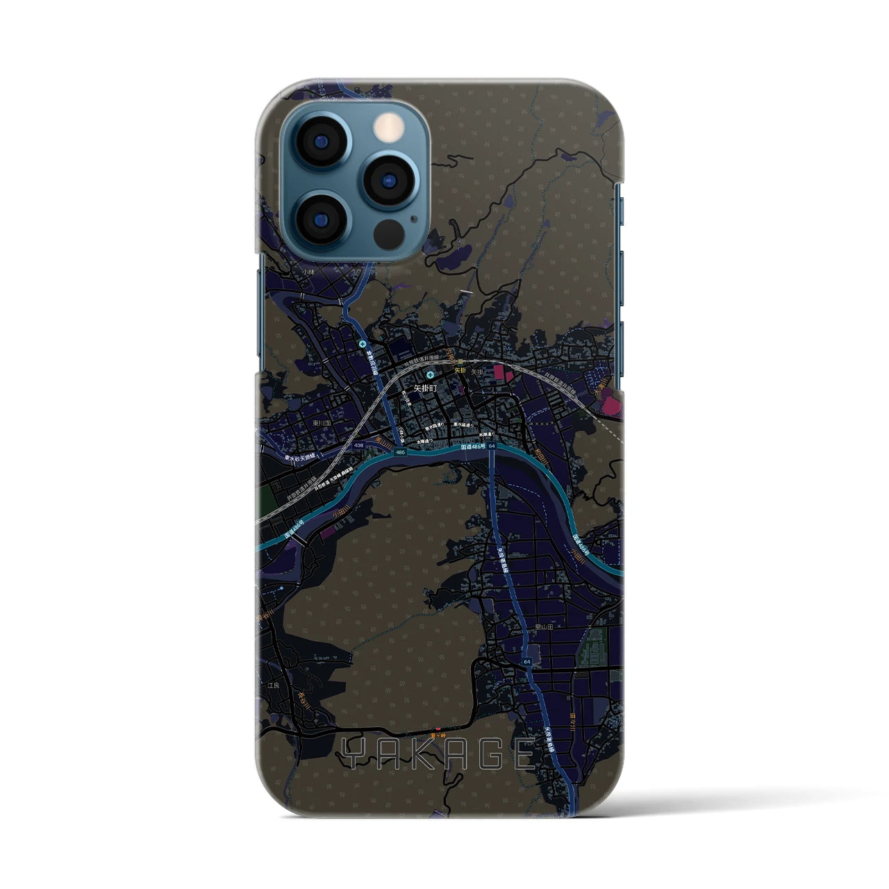 【矢掛(岡山県)】地図柄iPhoneケース(バックカバータイプ)