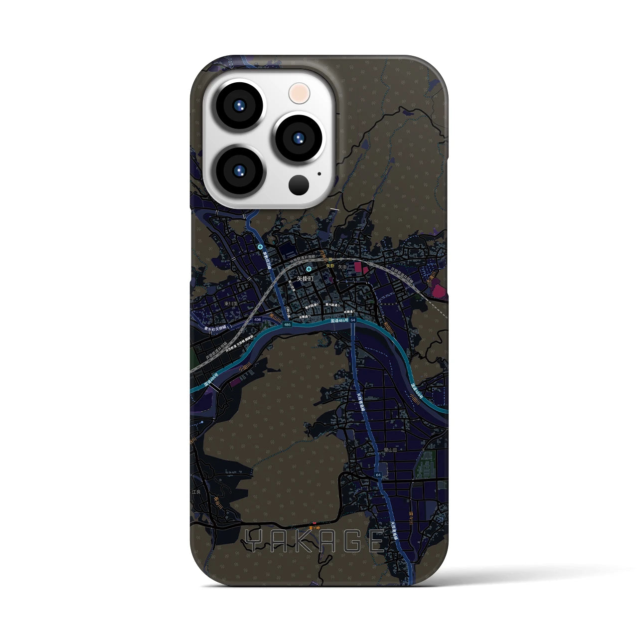 【矢掛(岡山県)】地図柄iPhoneケース(バックカバータイプ)