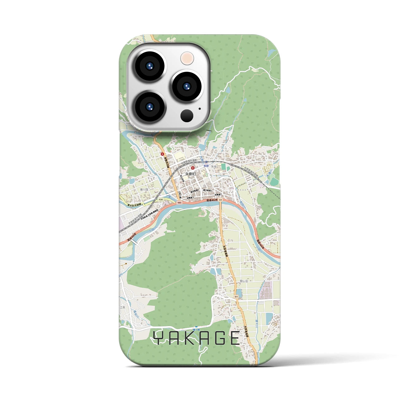 【矢掛(岡山県)】地図柄iPhoneケース(バックカバータイプ)