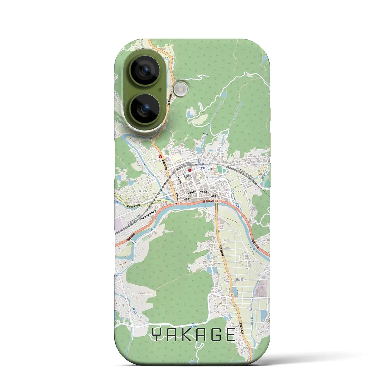 【矢掛(岡山県)】地図柄iPhoneケース(バックカバータイプ)