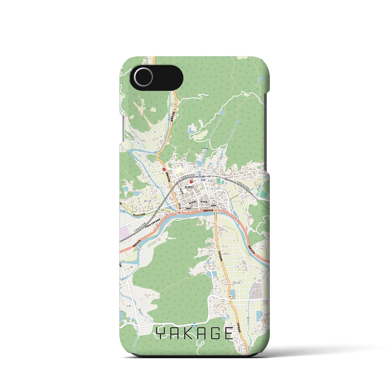 【矢掛(岡山県)】地図柄iPhoneケース(バックカバータイプ)