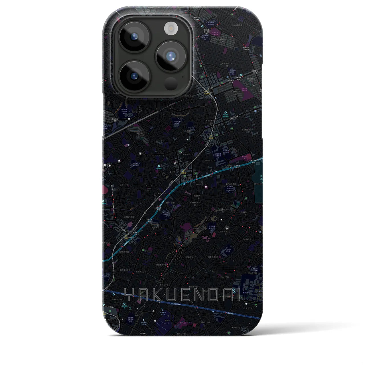 【薬園台(千葉県)】地図柄iPhoneケース(バックカバータイプ)