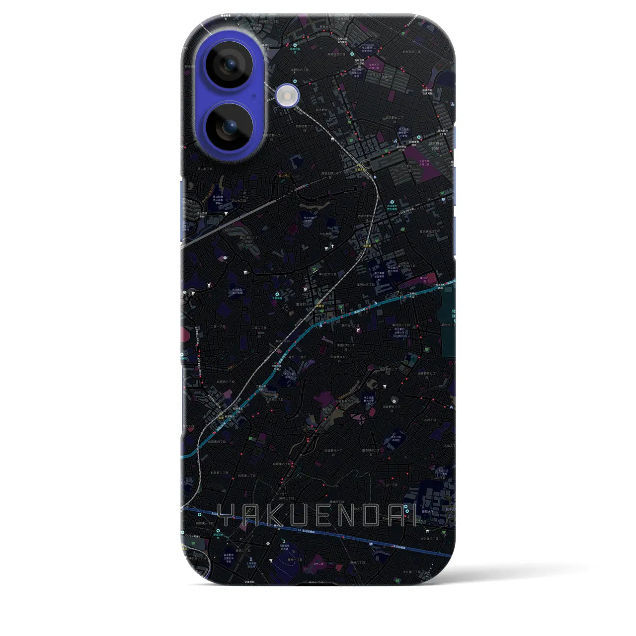 【薬園台(千葉県)】地図柄iPhoneケース(バックカバータイプ)