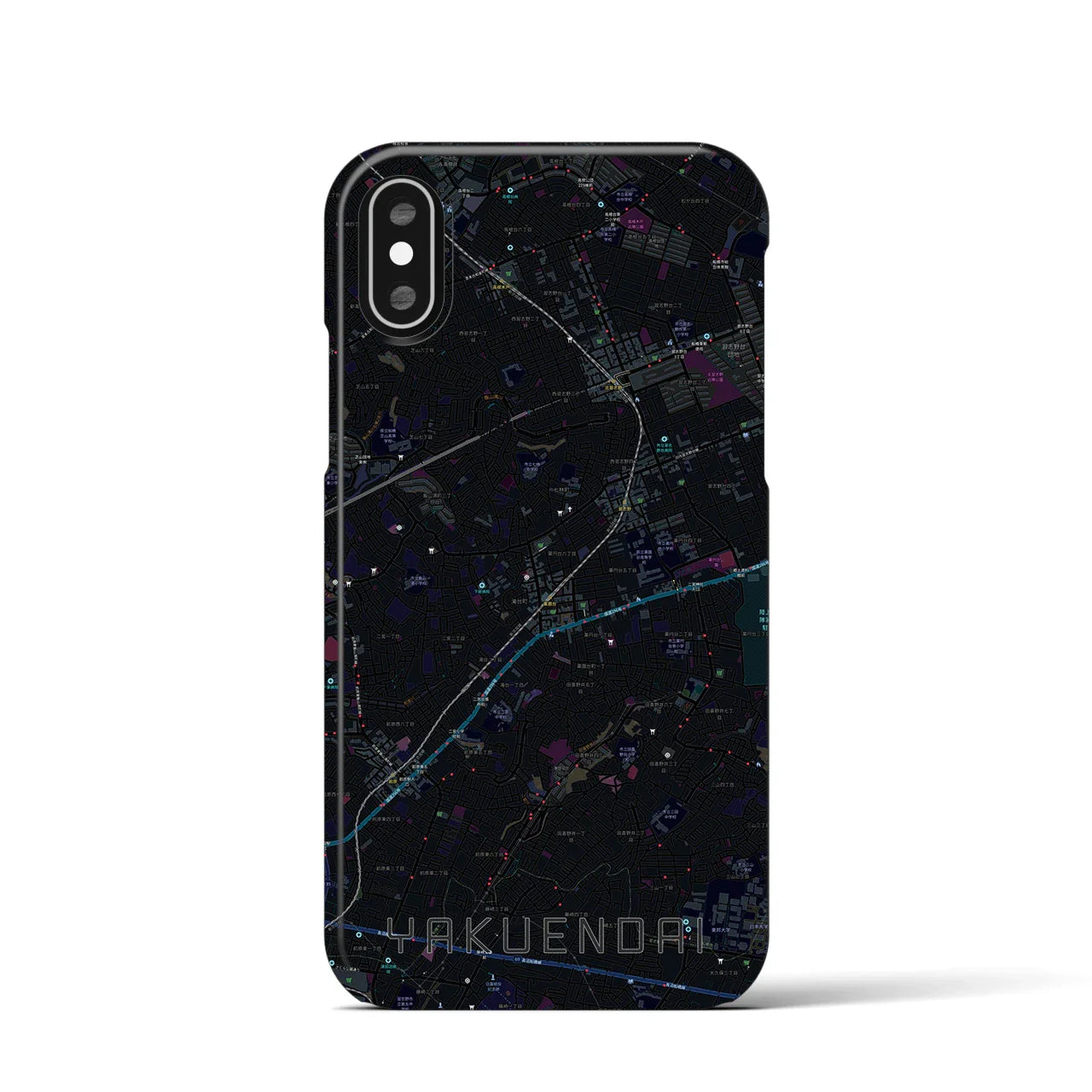 【薬園台(千葉県)】地図柄iPhoneケース(バックカバータイプ)