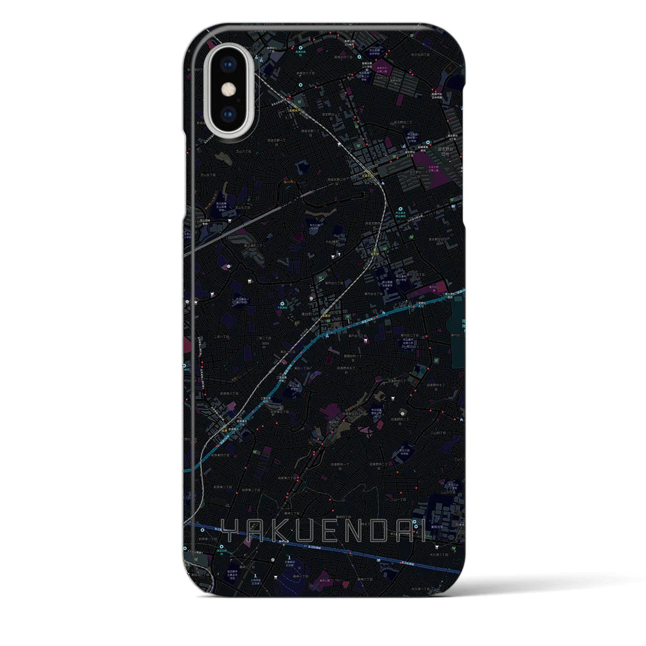 【薬園台(千葉県)】地図柄iPhoneケース(バックカバータイプ)