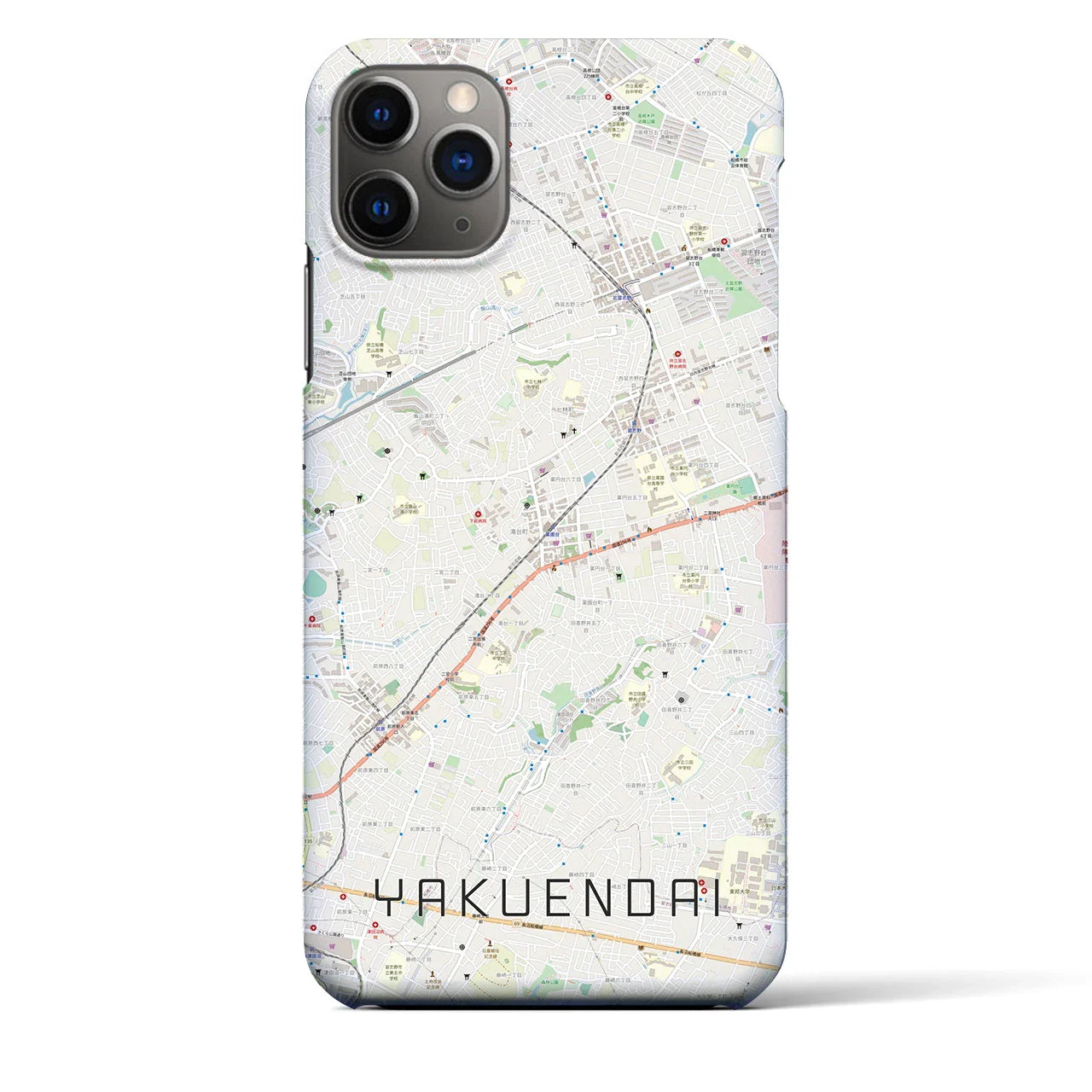 【薬園台(千葉県)】地図柄iPhoneケース(バックカバータイプ)