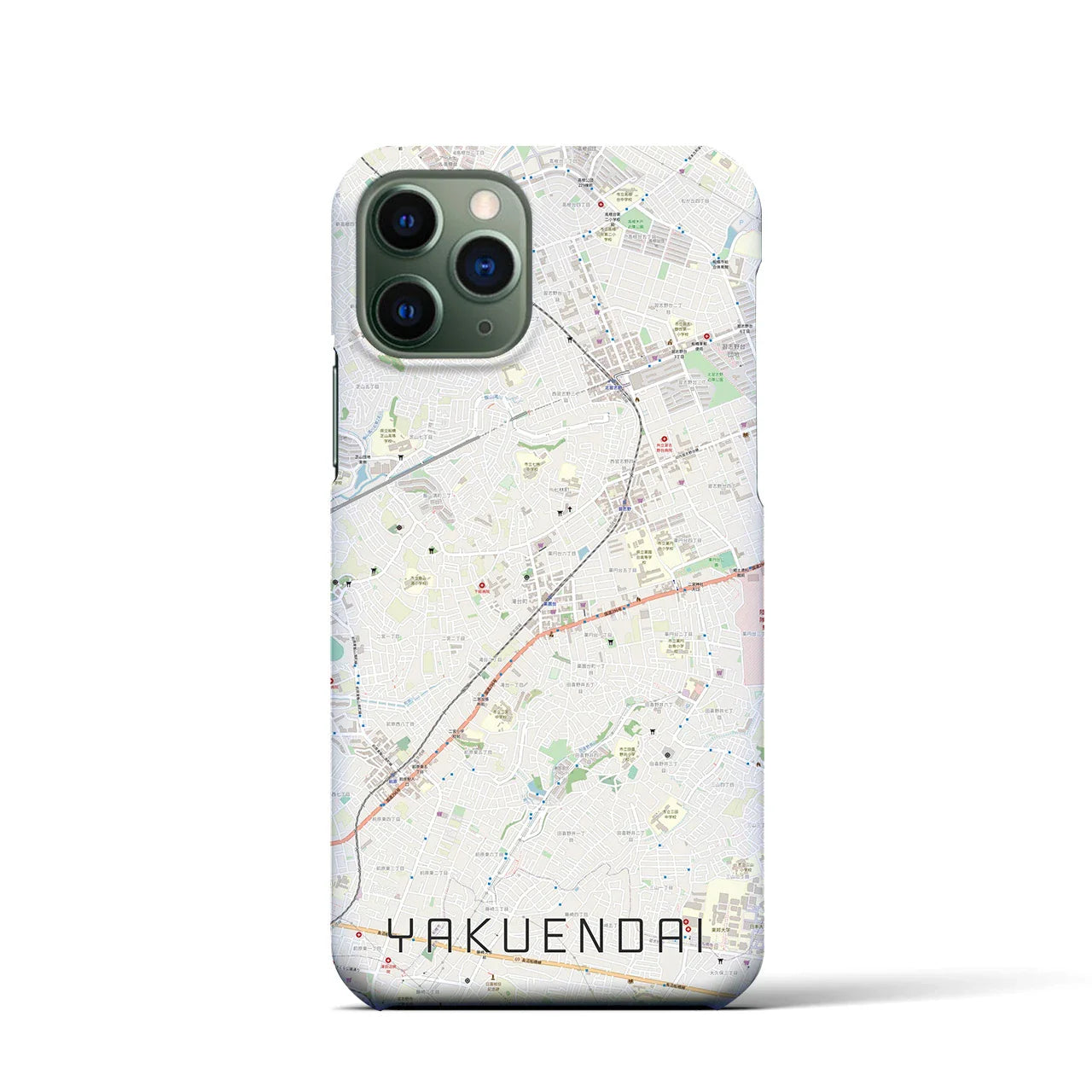【薬園台(千葉県)】地図柄iPhoneケース(バックカバータイプ)