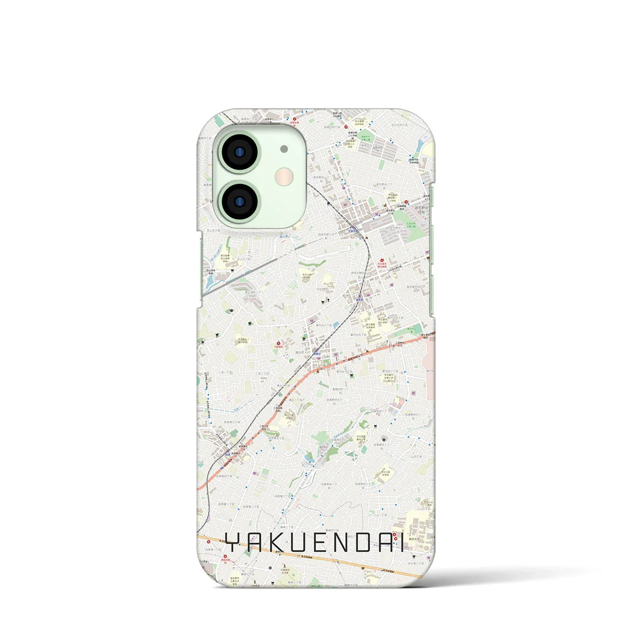 【薬園台(千葉県)】地図柄iPhoneケース(バックカバータイプ)