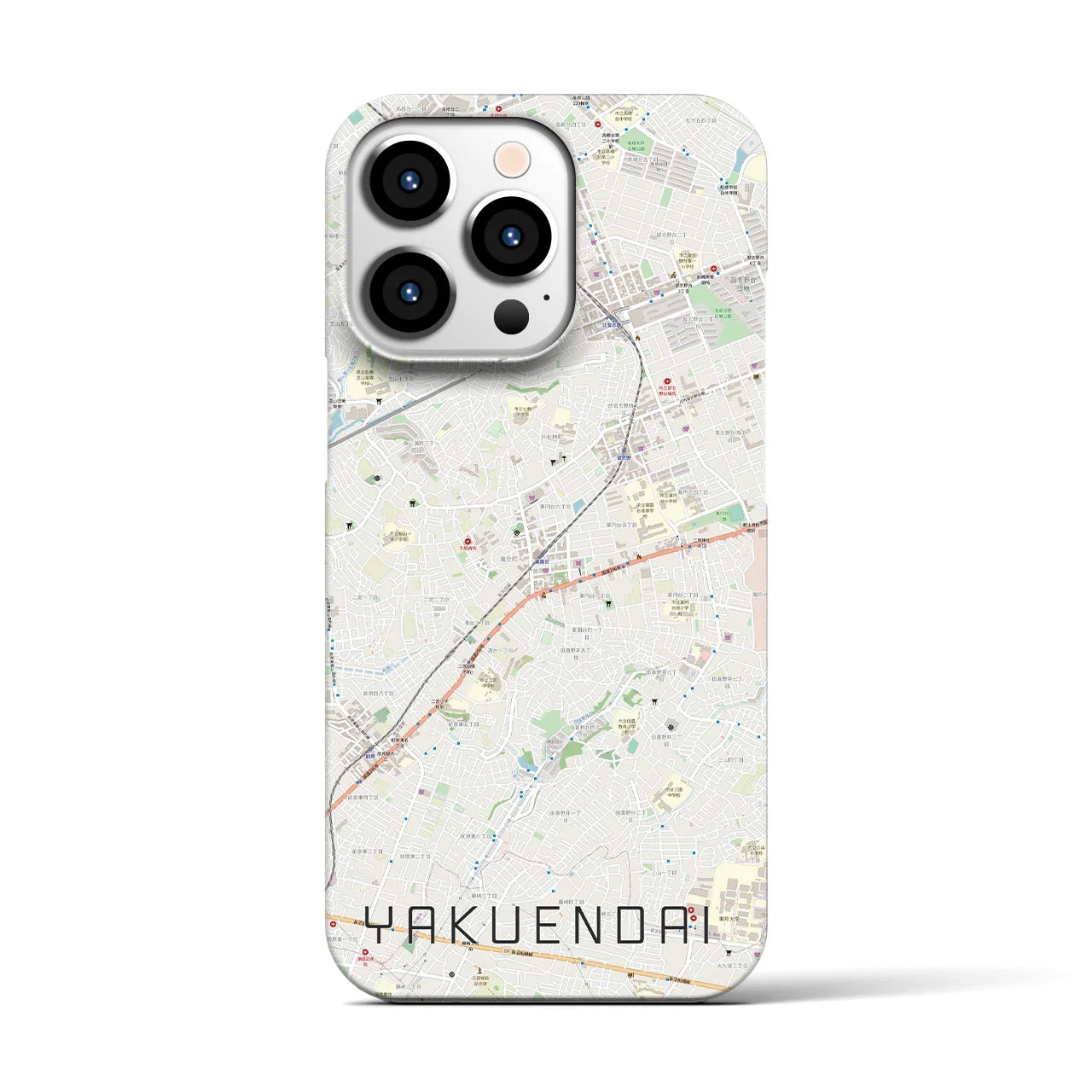 【薬園台(千葉県)】地図柄iPhoneケース(バックカバータイプ)