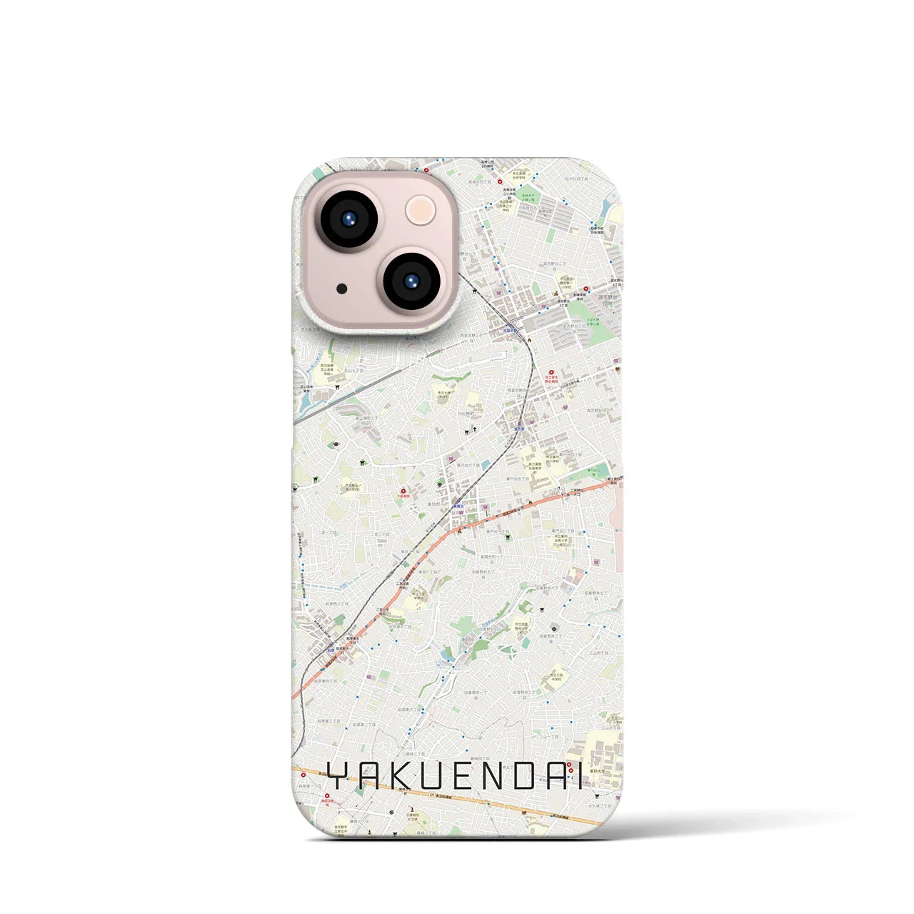【薬園台(千葉県)】地図柄iPhoneケース(バックカバータイプ)