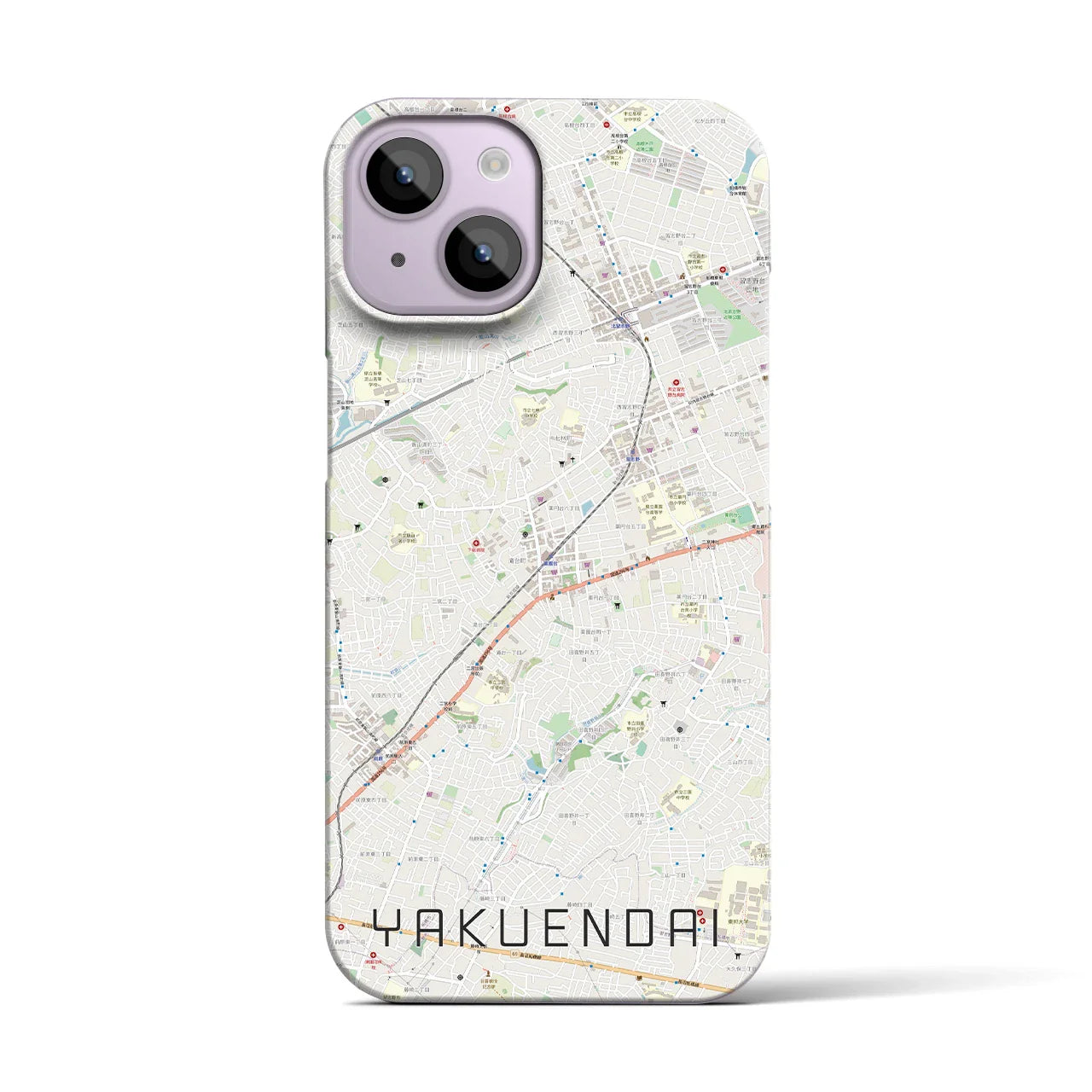 【薬園台(千葉県)】地図柄iPhoneケース(バックカバータイプ)