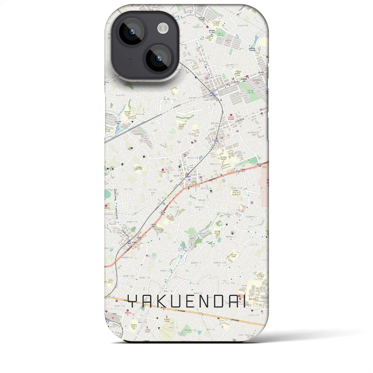 【薬園台(千葉県)】地図柄iPhoneケース(バックカバータイプ)