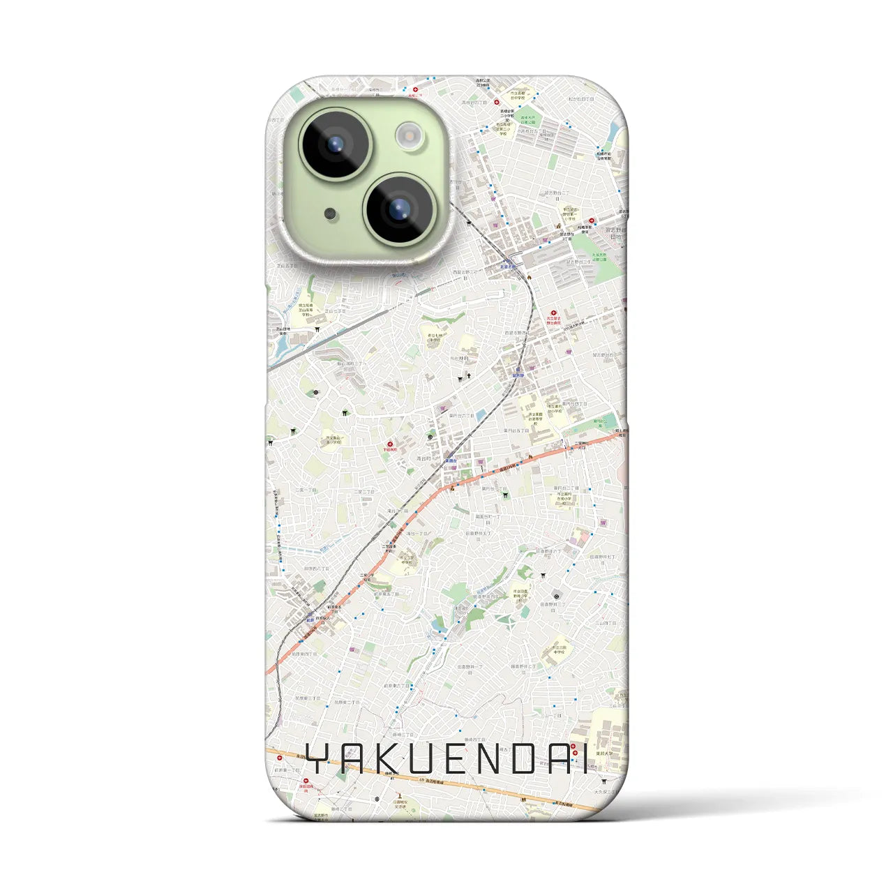 【薬園台(千葉県)】地図柄iPhoneケース(バックカバータイプ)