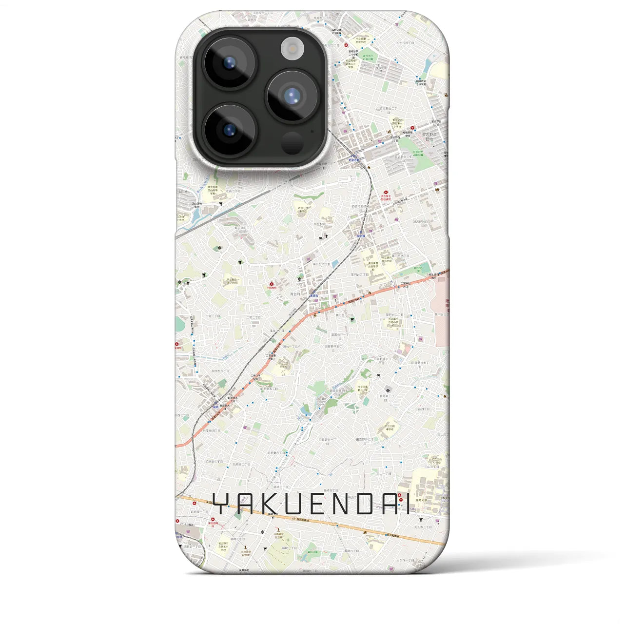 【薬園台(千葉県)】地図柄iPhoneケース(バックカバータイプ)