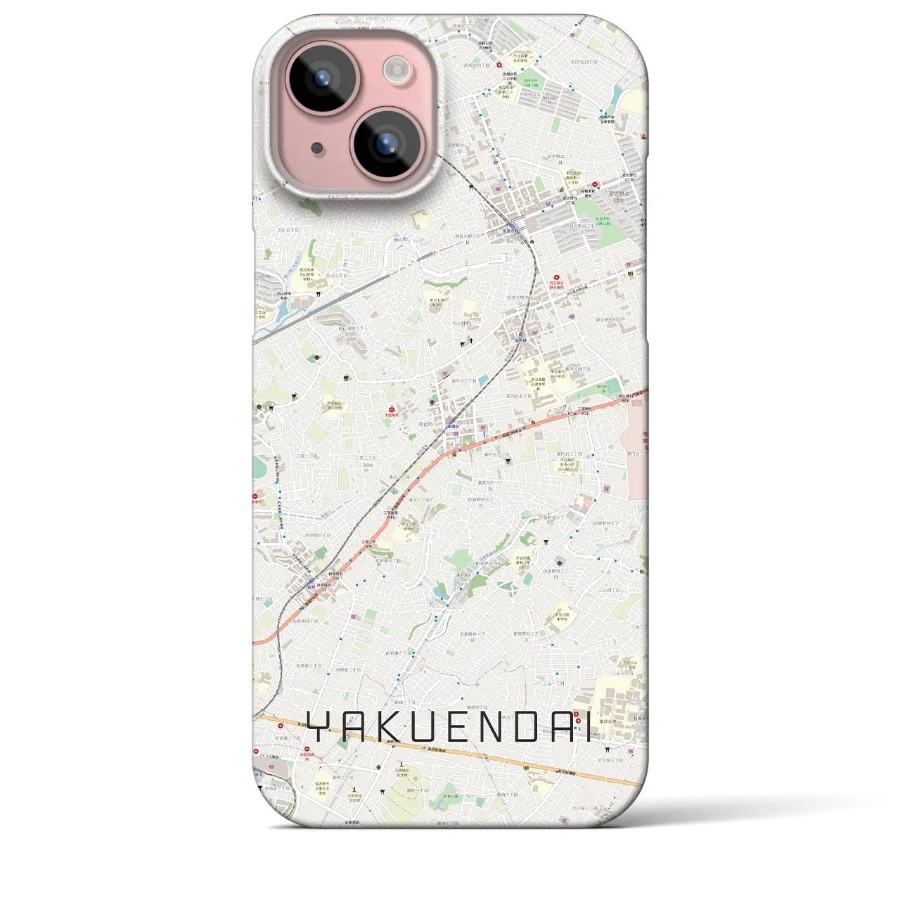 【薬園台(千葉県)】地図柄iPhoneケース(バックカバータイプ)