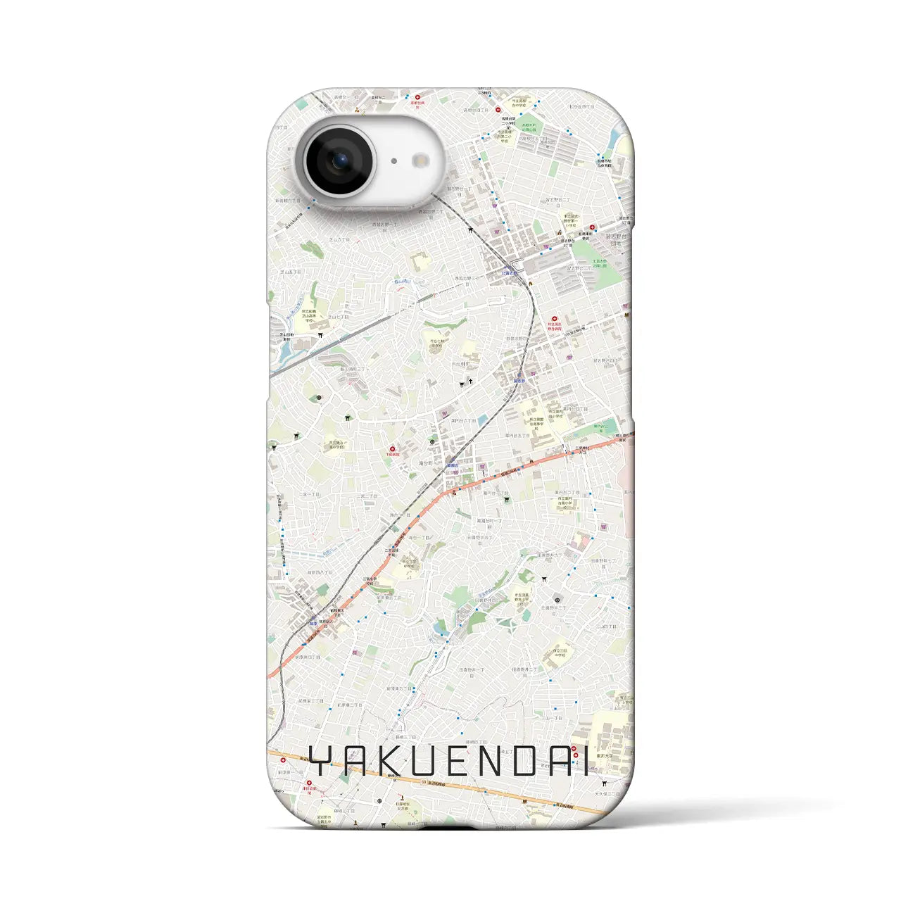 【薬園台(千葉県)】地図柄iPhoneケース(バックカバータイプ)