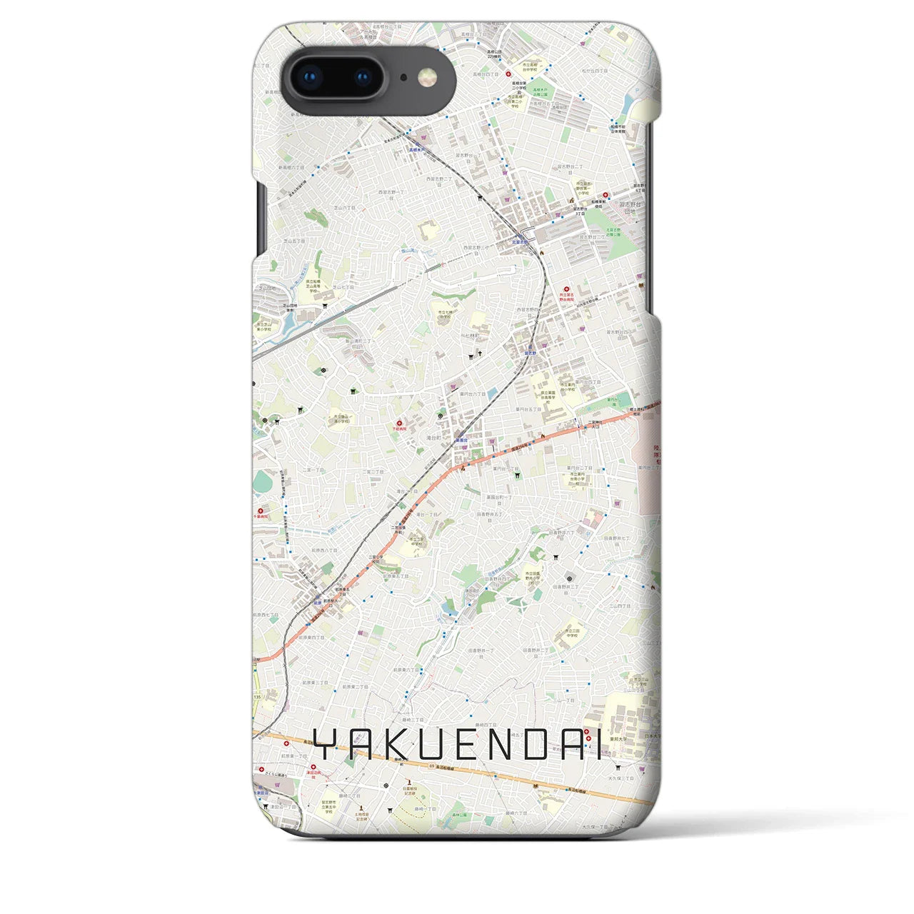 【薬園台(千葉県)】地図柄iPhoneケース(バックカバータイプ)