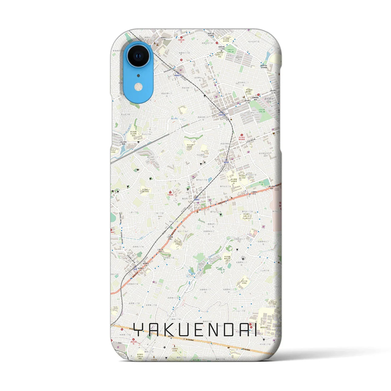 【薬園台(千葉県)】地図柄iPhoneケース(バックカバータイプ)