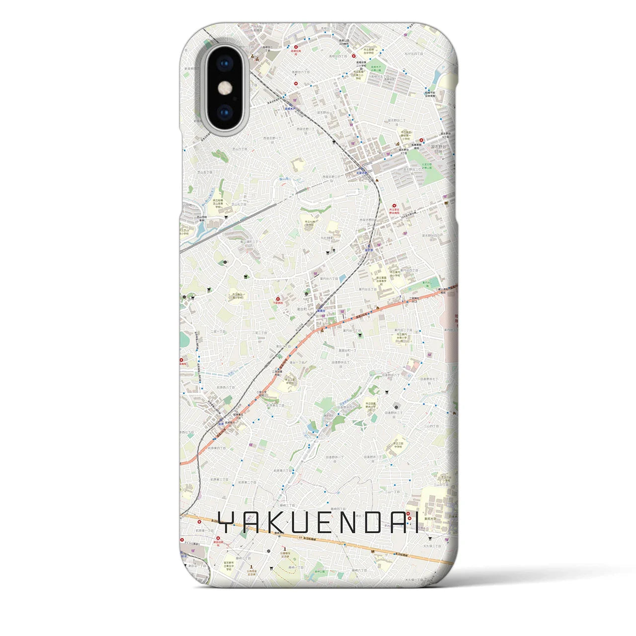 【薬園台(千葉県)】地図柄iPhoneケース(バックカバータイプ)