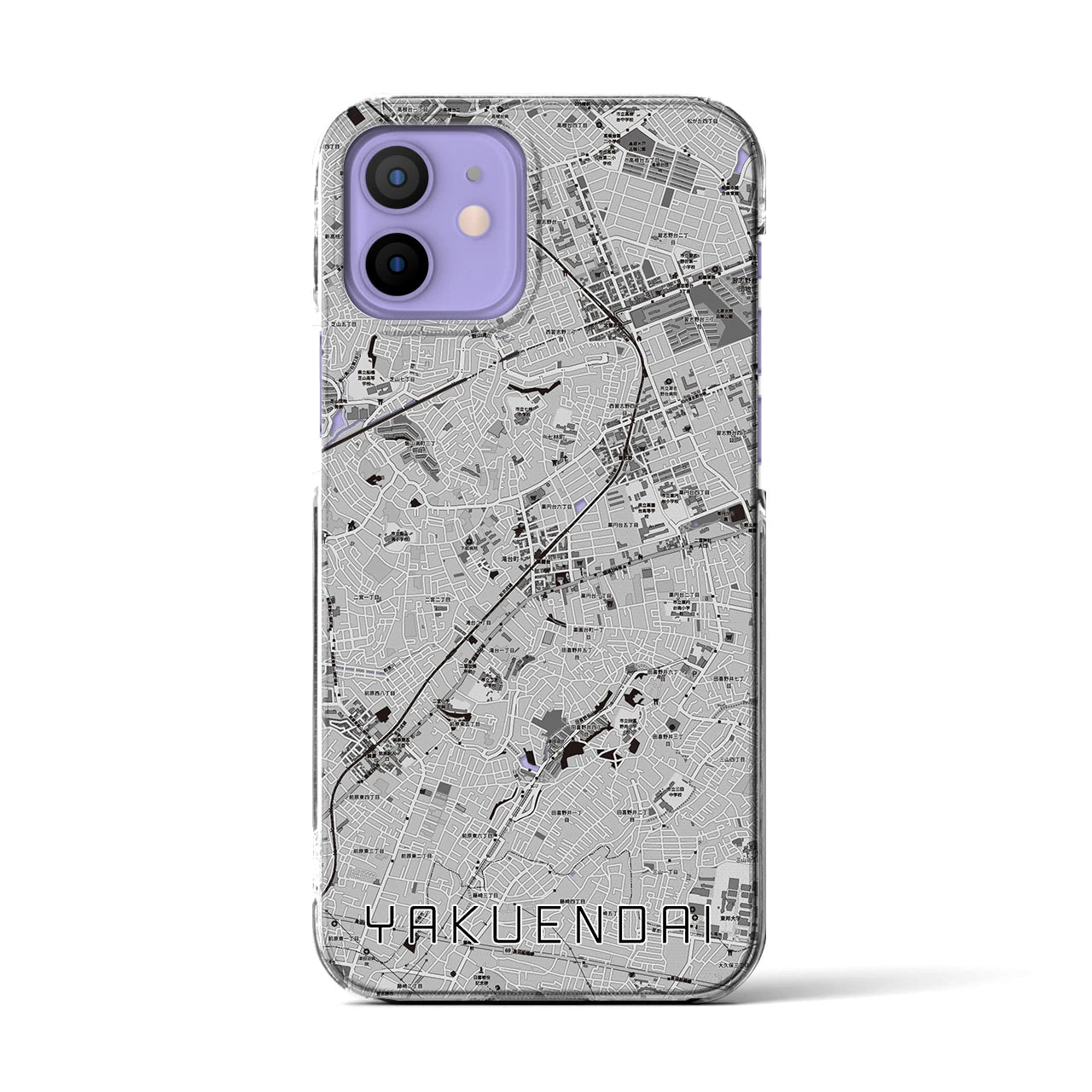 【薬園台(千葉県)】地図柄iPhoneケース(クリアタイプ)