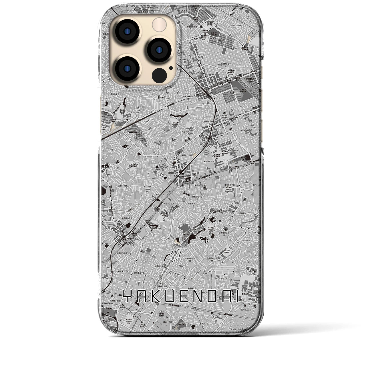 【薬園台(千葉県)】地図柄iPhoneケース(クリアタイプ)