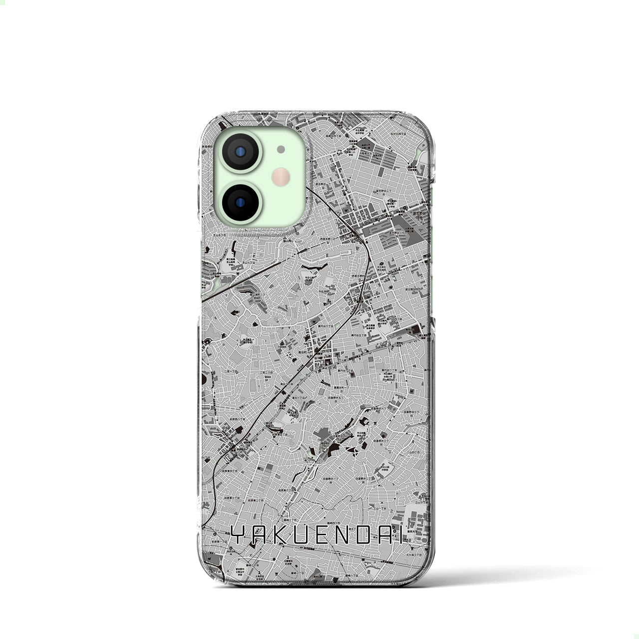 【薬園台(千葉県)】地図柄iPhoneケース(クリアタイプ)