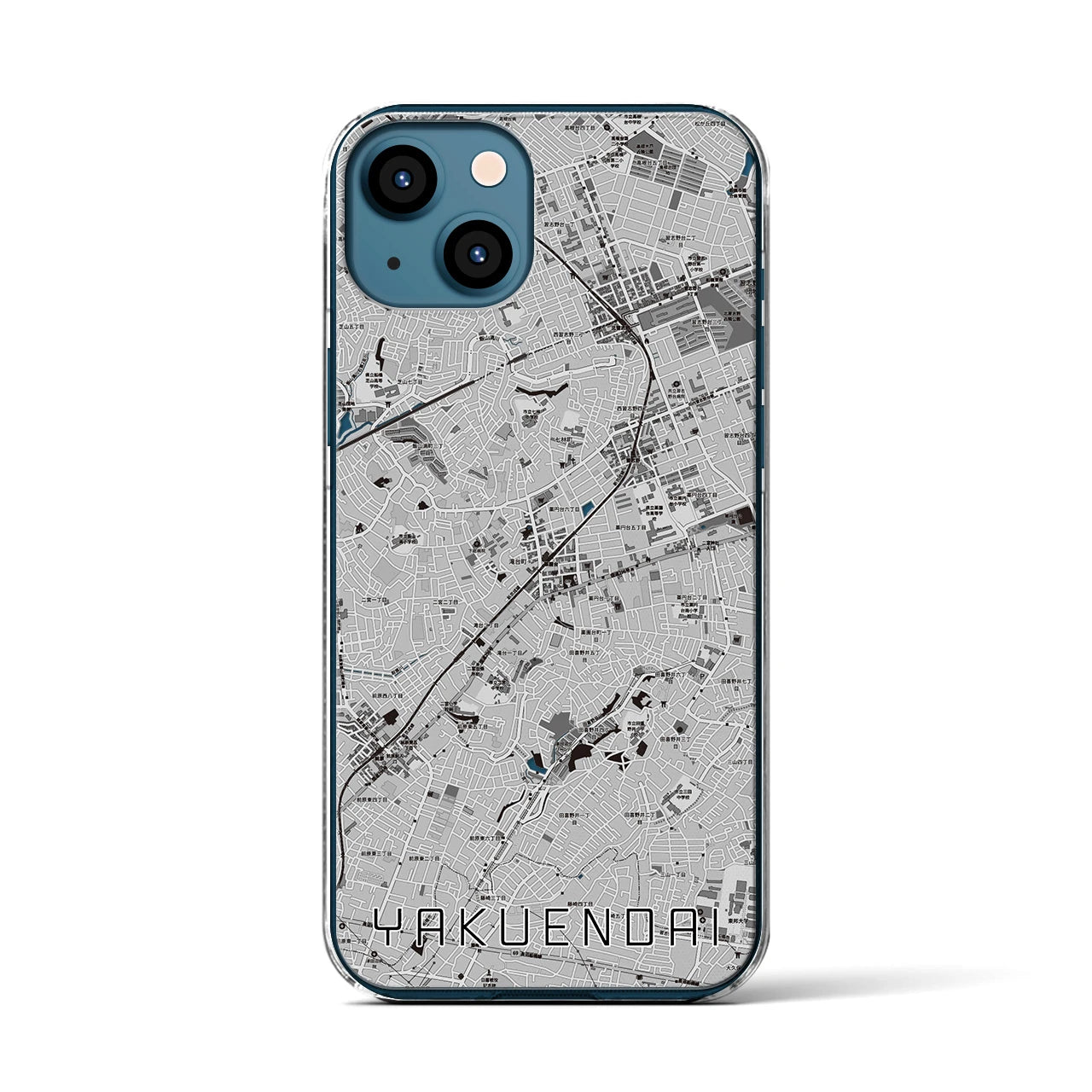 【薬園台(千葉県)】地図柄iPhoneケース(クリアタイプ)