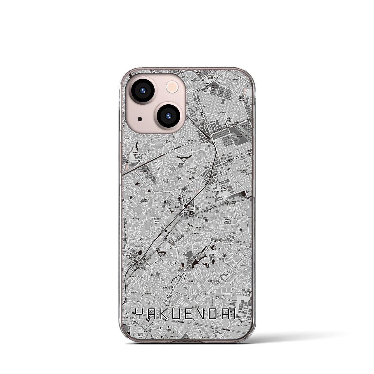 【薬園台(千葉県)】地図柄iPhoneケース(クリアタイプ)