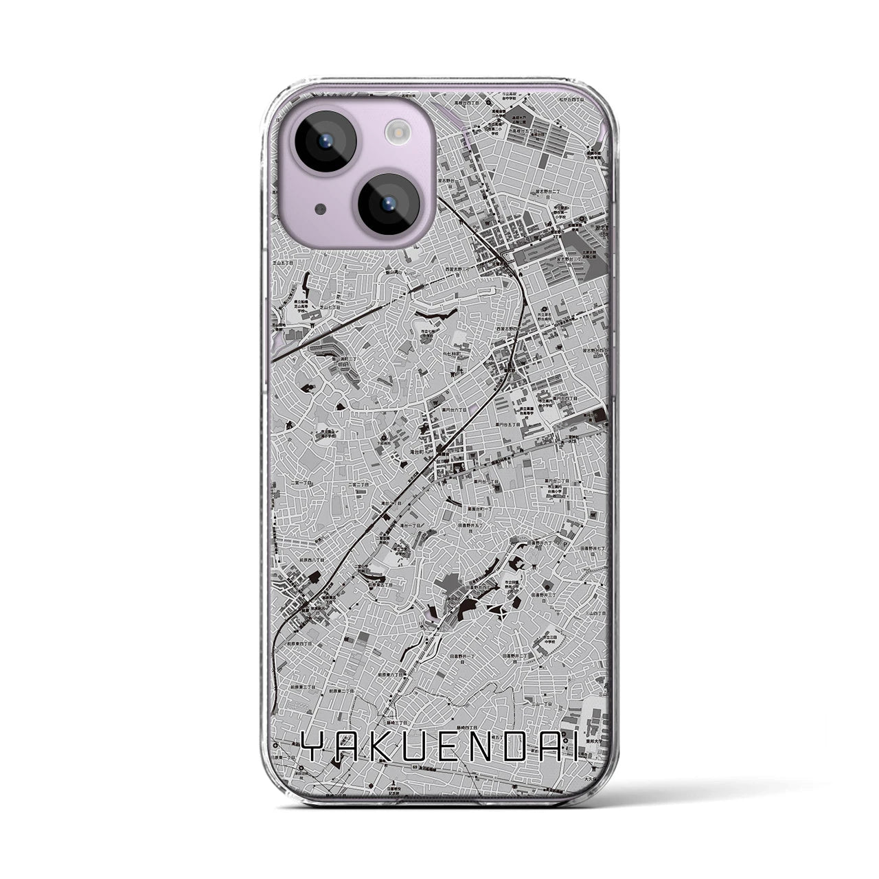 【薬園台(千葉県)】地図柄iPhoneケース(クリアタイプ)