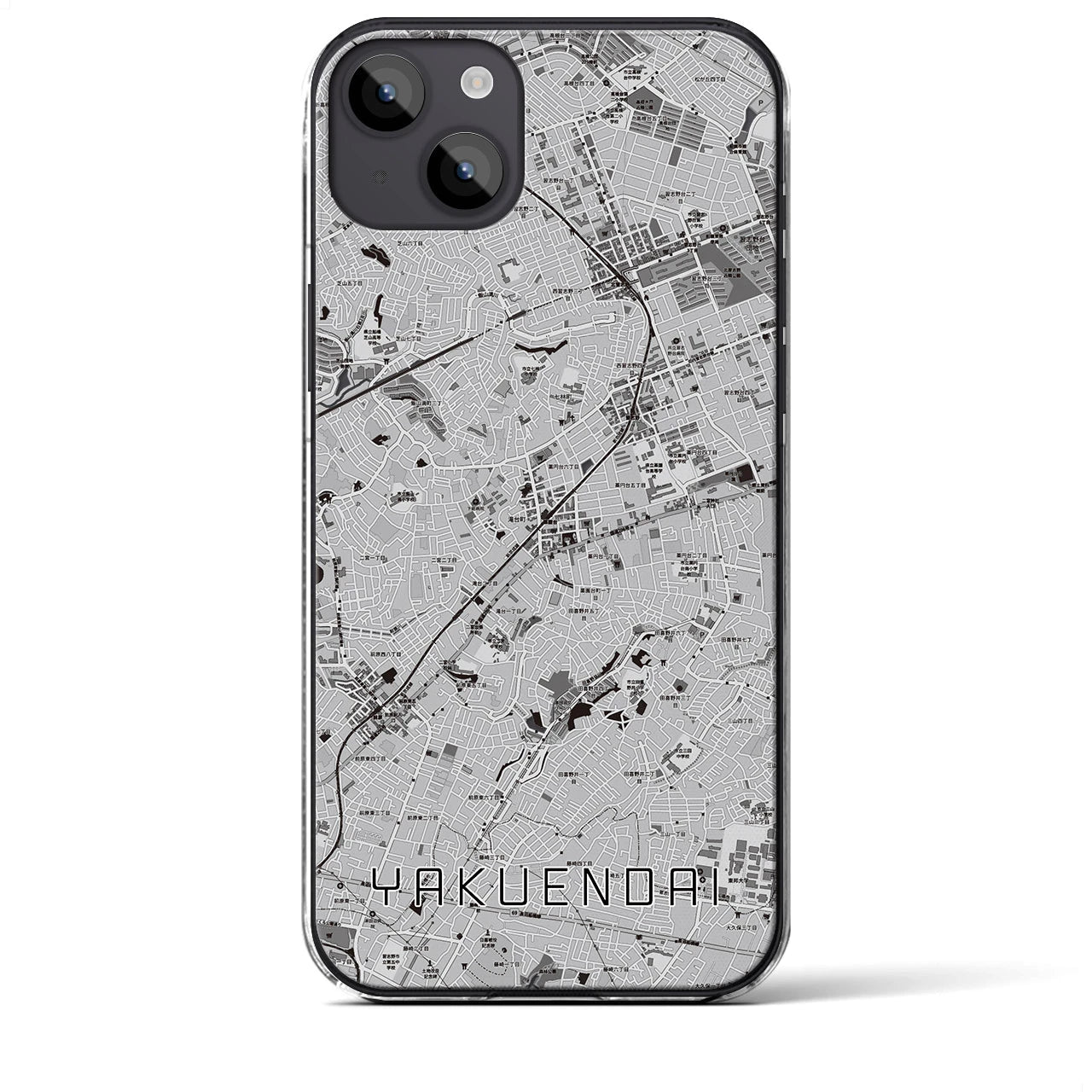 【薬園台(千葉県)】地図柄iPhoneケース(クリアタイプ)