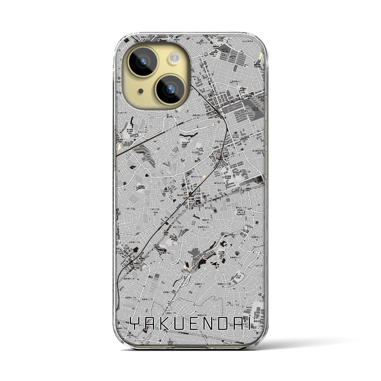 【薬園台(千葉県)】地図柄iPhoneケース(クリアタイプ)