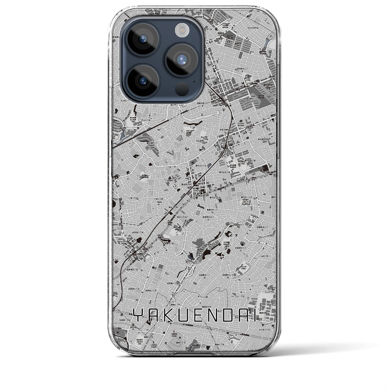 【薬園台(千葉県)】地図柄iPhoneケース(クリアタイプ)