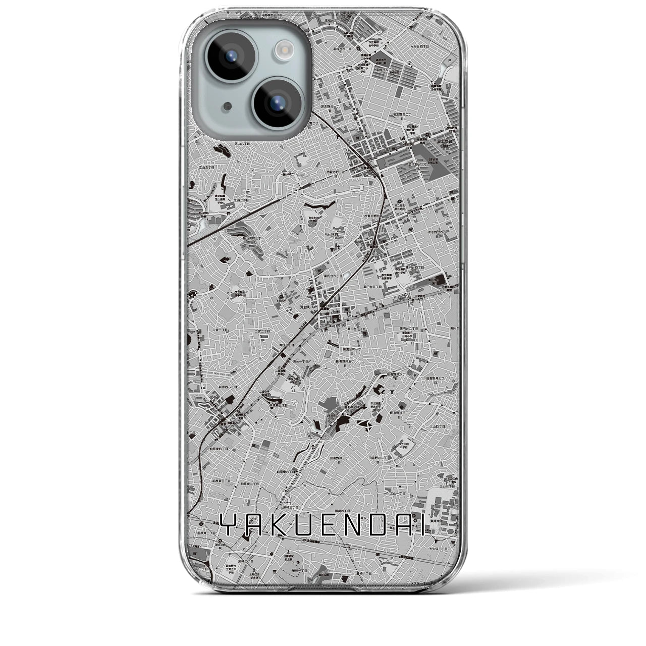 【薬園台(千葉県)】地図柄iPhoneケース(クリアタイプ)