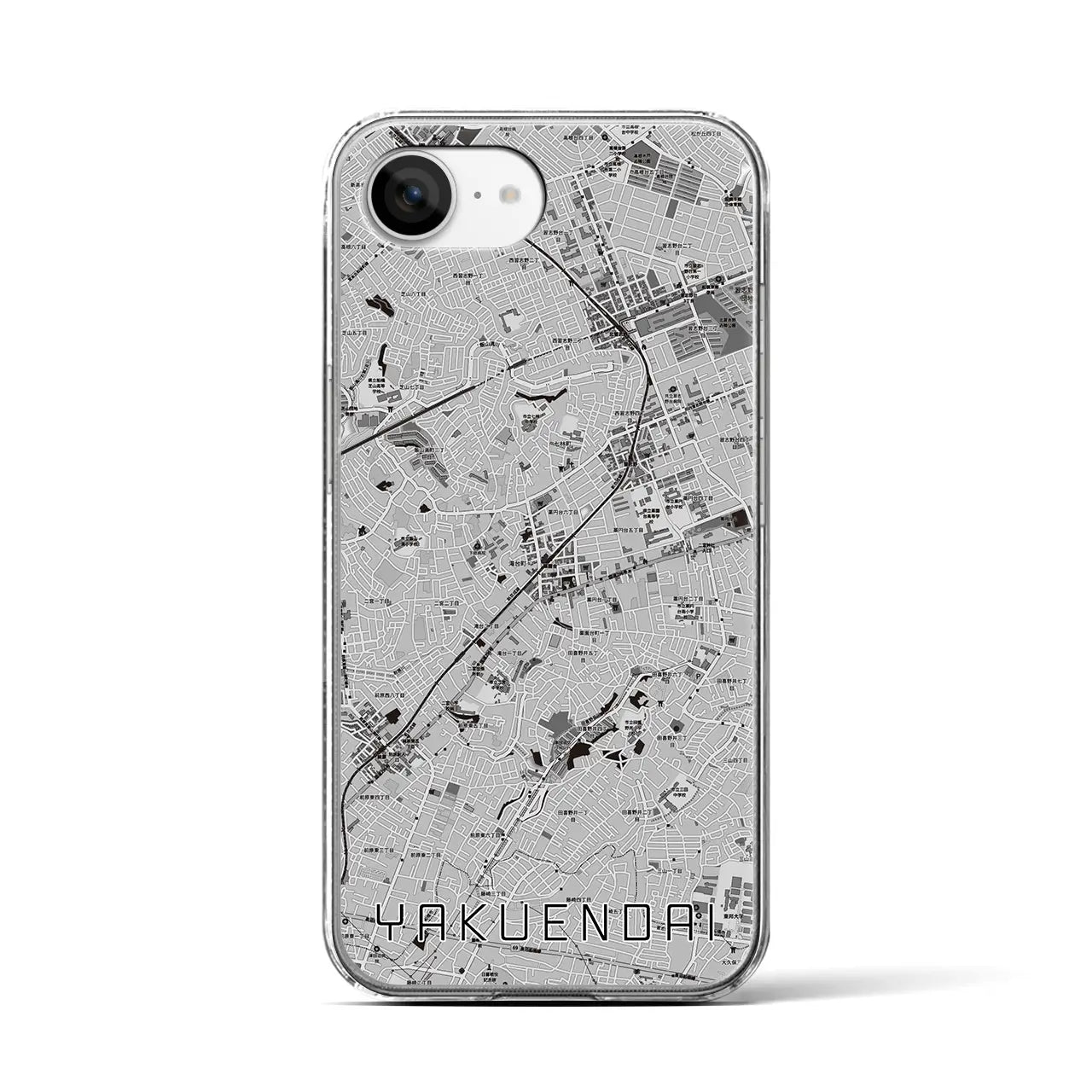 【薬園台(千葉県)】地図柄iPhoneケース(クリアタイプ)