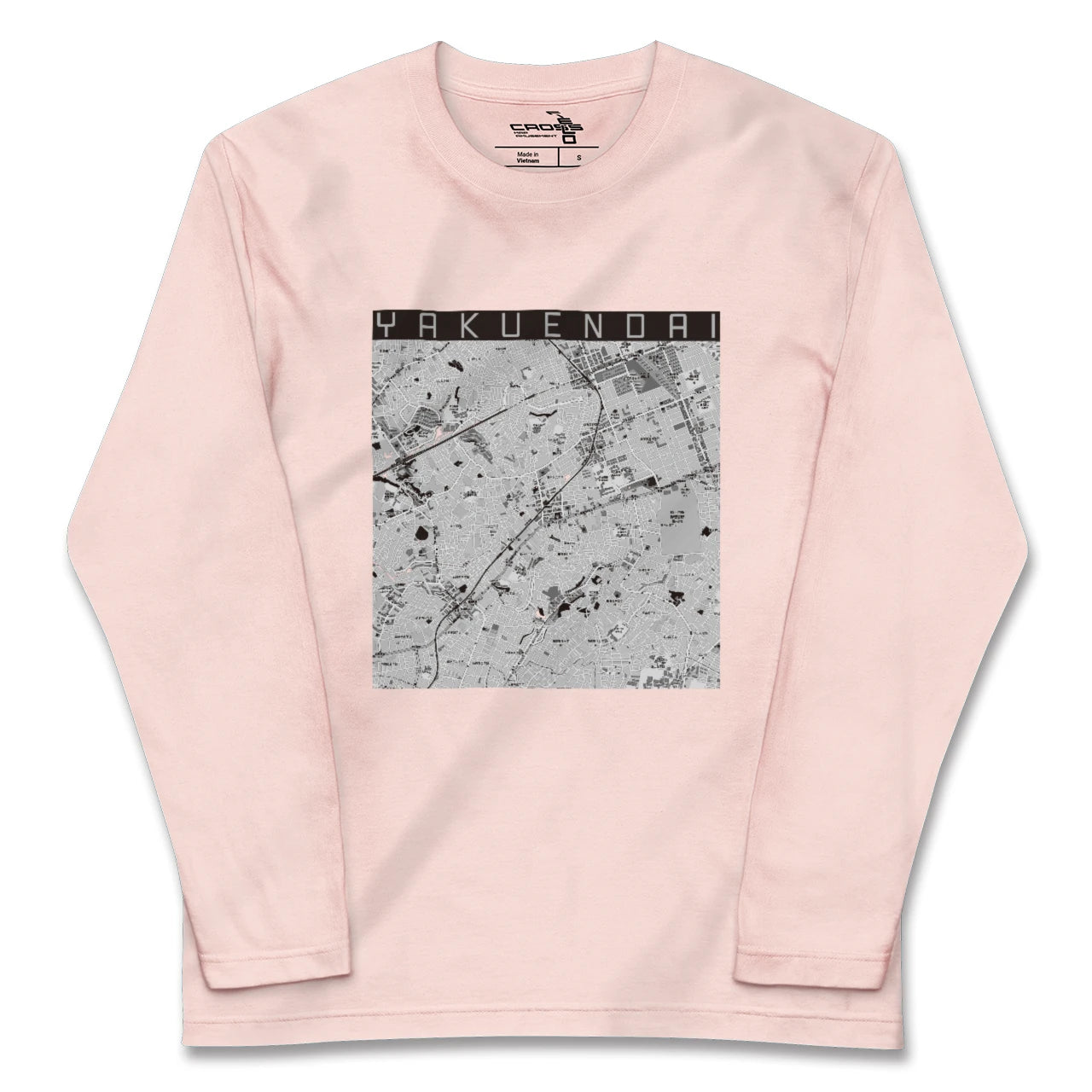 【薬園台(千葉県)】地図柄ロングスリーブTシャツ