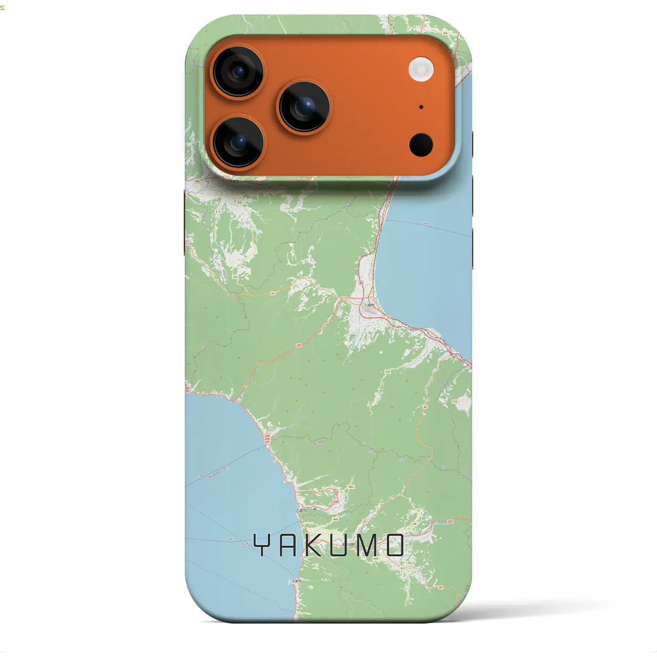 【八雲(北海道)】地図柄iPhoneケース(バックカバータイプ)ブラック・iPhone 17 Pro Max 用