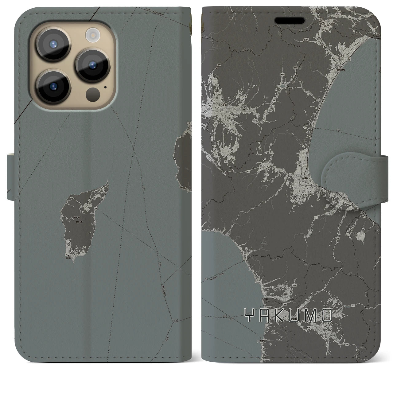 【八雲(北海道)】地図柄iPhoneケース(手帳タイプ)