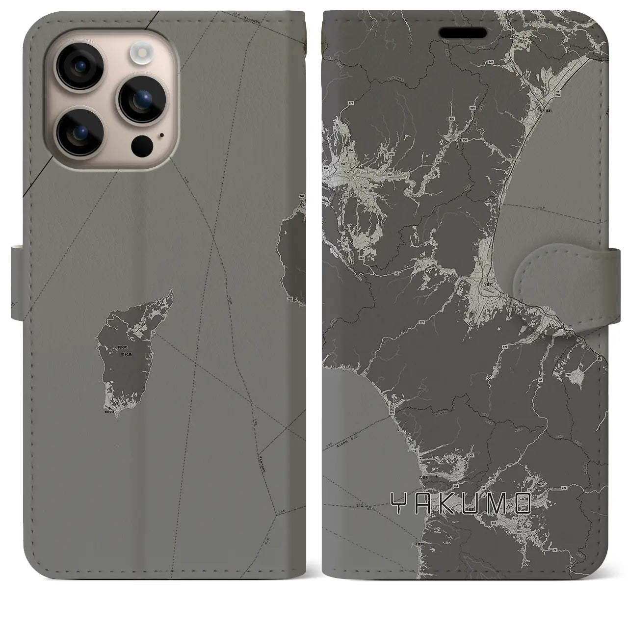 【八雲(北海道)】地図柄iPhoneケース(手帳タイプ)