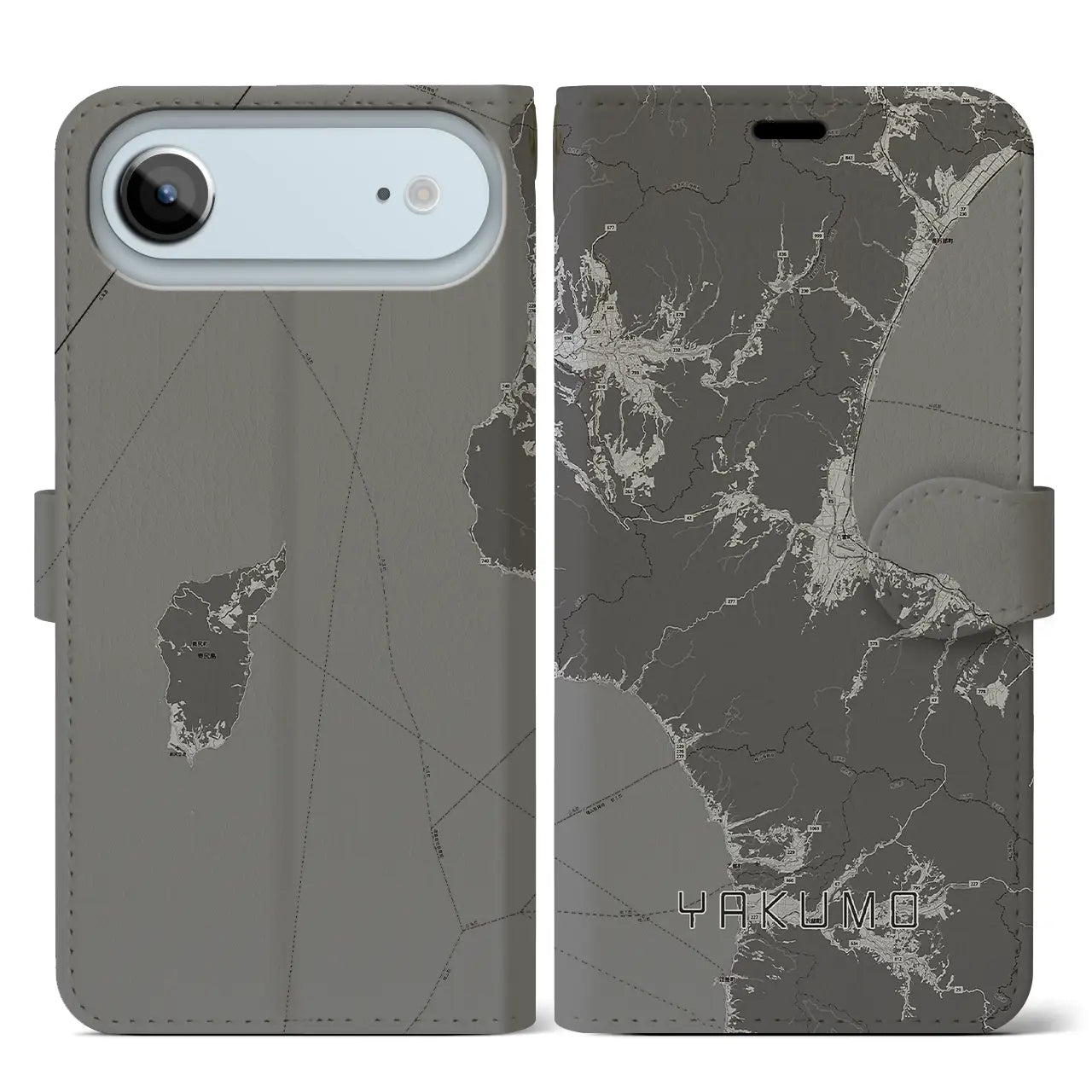 【八雲(北海道)】地図柄iPhoneケース(手帳タイプ)