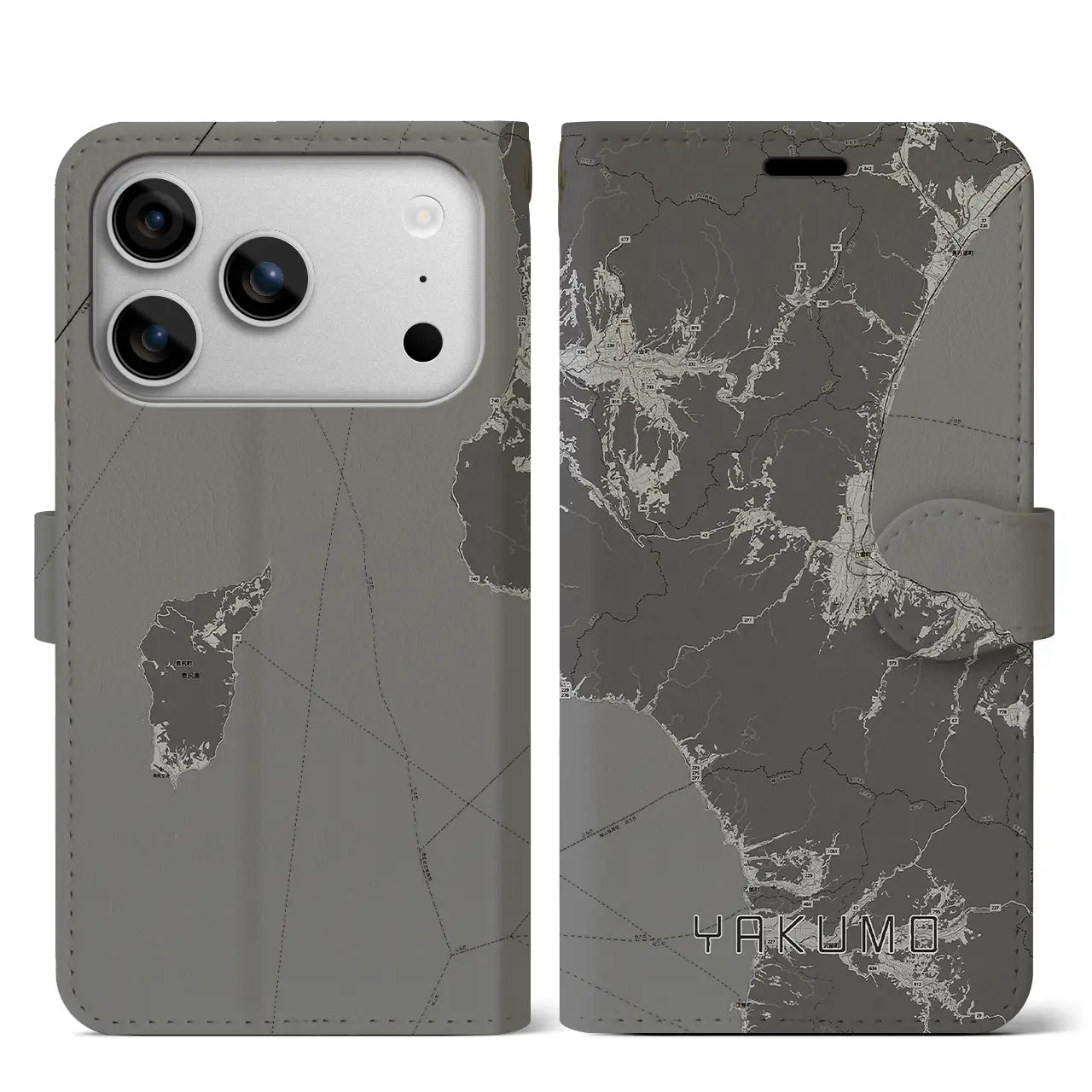 【八雲(北海道)】地図柄iPhoneケース(手帳タイプ)